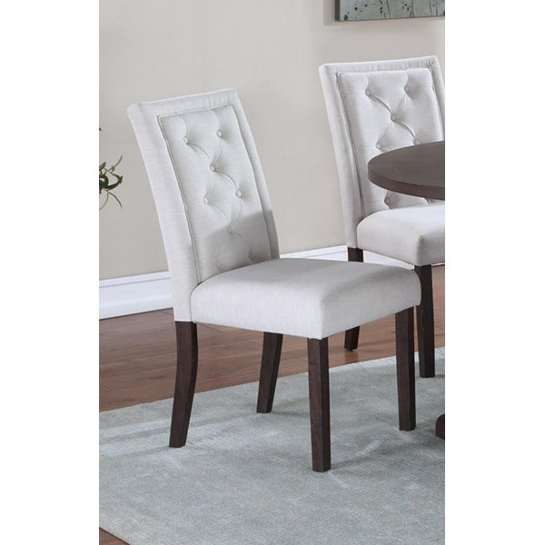Red Barrel Studio® Tufted Fabric Parsons Chair in White Wayfair